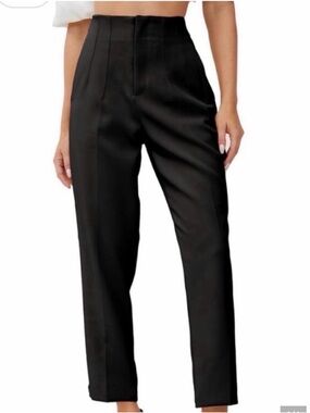 Zara High-Waist Work Pants Black Tailored Pants for Women